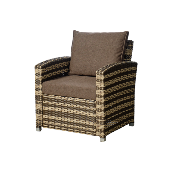 Набор садовой мебели для обеда с подушками Greengard Гавр сталь коричневый диван 1 шт. кресло 4 шт. стол 1 шт.