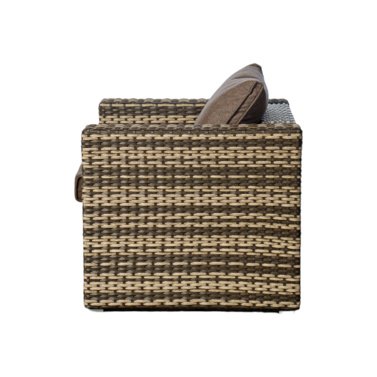 Набор садовой мебели для обеда с подушками Greengard Гавр сталь коричневый диван 1 шт. кресло 4 шт. стол 1 шт.