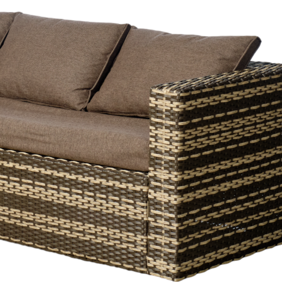 Набор садовой мебели для обеда с подушками Greengard Гавр сталь коричневый диван 1 шт. кресло 4 шт. стол 1 шт.