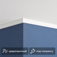 Плинтус универсальный потолочный/настенный полистирол ударопрочный Basic 1 белый 66x13x2000 мм