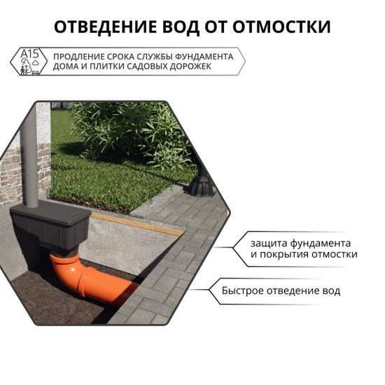 Трап вертикальный DN110 для пешеходных зон пластиковый 300х166х200 мм Gidrolica (28136)