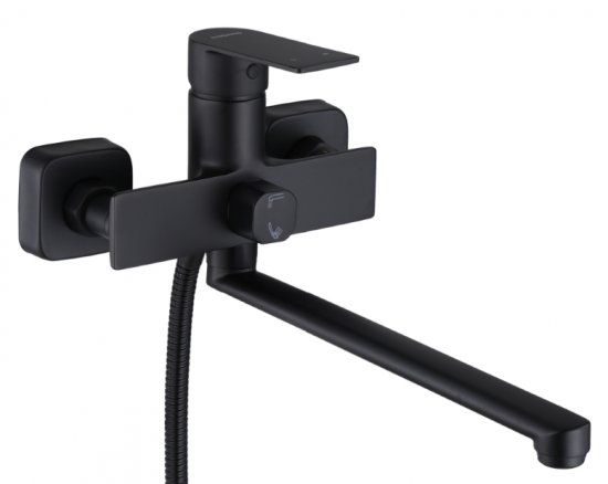 Смеситель для ванны Osgard Endi однорычажный универсальный с лейкой и шлангом цвет черный матовый