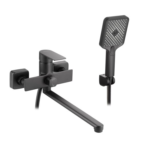 Смеситель для ванны Osgard Endi однорычажный универсальный с лейкой и шлангом цвет черный матовый