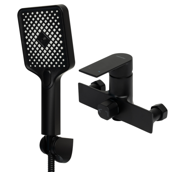 Смеситель для ванны Osgard Endi однорычажный универсальный с лейкой и шлангом цвет черный матовый