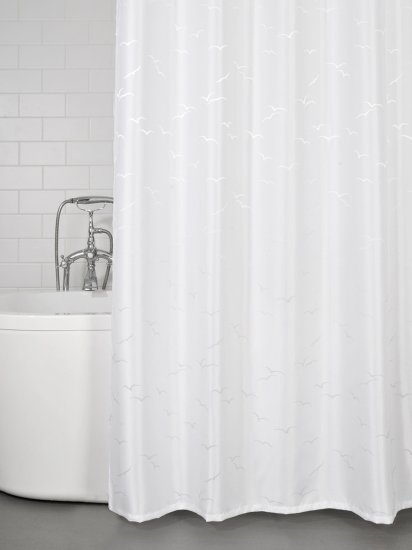 Штора для ванной Zenfort Fly 180x200 см полиэстер цвет белый