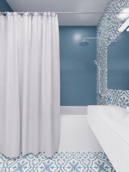 Штора для ванной Zenfort Fly 180x200 см полиэстер цвет белый