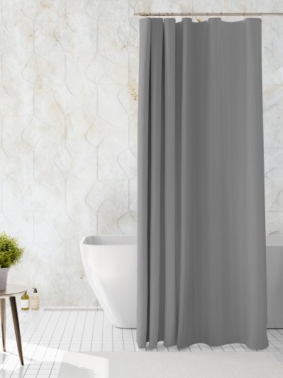 Штора для ванной Delphinium Эва 180x200 см PEVA цвет серый