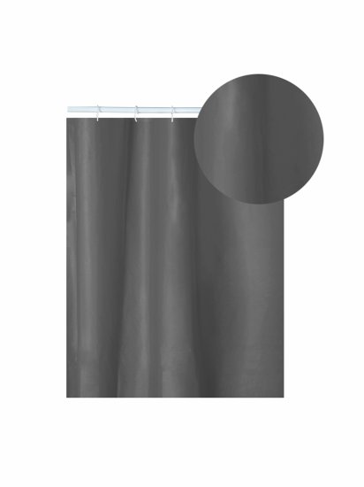 Штора для ванной Delphinium Эва 180x200 см PEVA цвет серый
