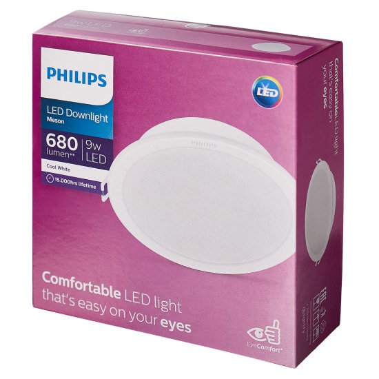 Светильник точечный LED встраиваемый Philips «Meson отверстие 105мм 5 м² нейтральный белый свет цвет белый