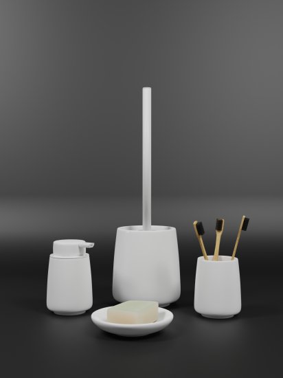 Стакан для зубных щёток Zenfort Блум пластик цвет белый