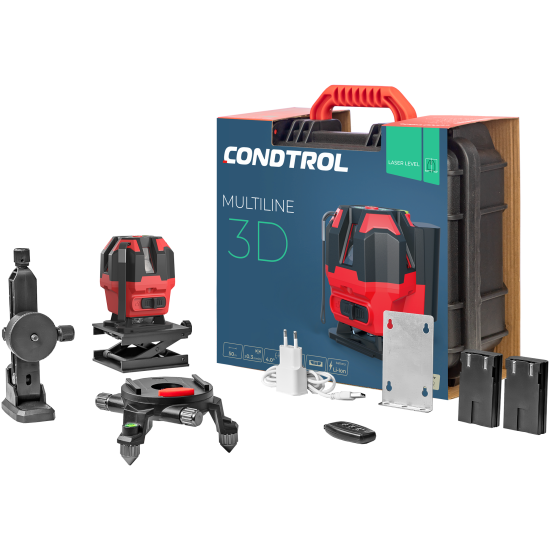 Уровень лазерный Condtrol Multiline 3D зеленый луч штатив в комплекте, 50 м