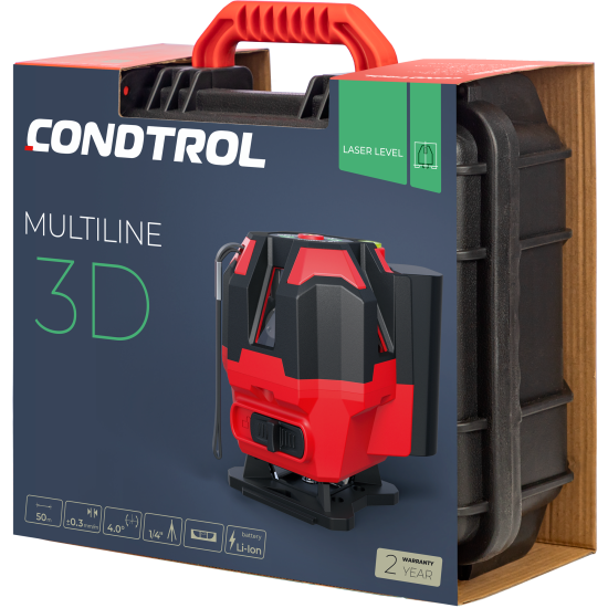 Уровень лазерный Condtrol Multiline 3D зеленый луч штатив в комплекте, 50 м