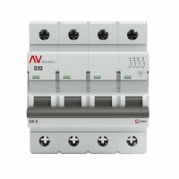 Автоматический выключатель модульный EKF Averes AV-6 4Р 32А тип D 6 кА 400 В (mcb6-4-32D-av)