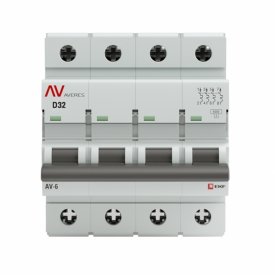 Автоматический выключатель модульный EKF Averes AV-6 4Р 32А тип D 6 кА 400 В (mcb6-4-32D-av)
