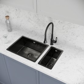 Мойка для кухни врезная М11B Delinia 20x40 см глубина чаши 17 см нержавеющая сталь цвет черный