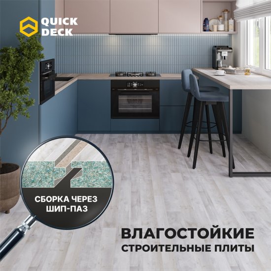 Плита ДСП 16 мм влагостойкая 900x1200 мм 1.08 м² цвет монблан