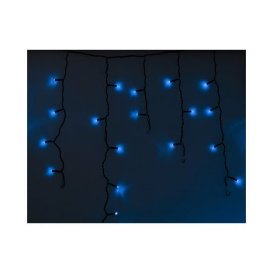 Гирлянда Neon-Night АЙСИКЛ бахрома, 4,8х0,6 м, черный ПВХ, 176LED синие