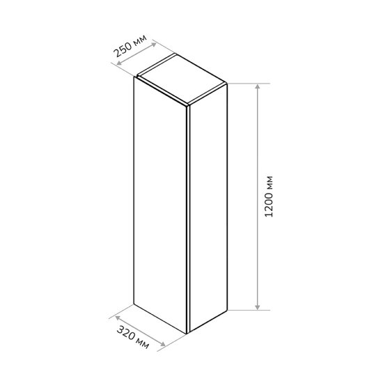 Пенал Ulitka Colombina 32 см подвесной белый/дуб золотой