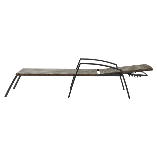 Шезлонг складной Zena Fix 197.5x65x77см сталь/ полиротанг цвет коричневый