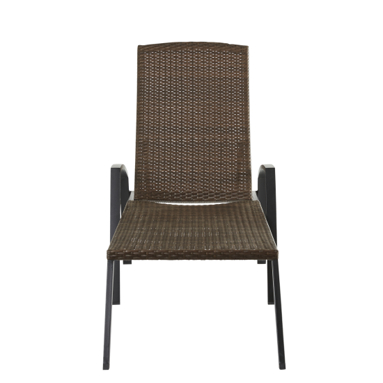 Шезлонг складной Zena Fix 197.5x65x77см сталь/ полиротанг цвет коричневый