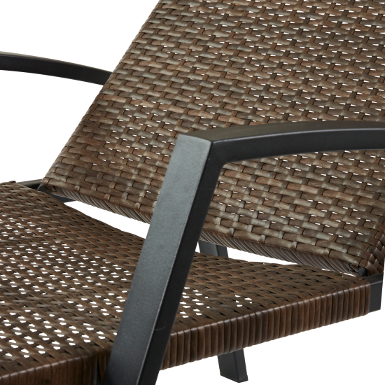 Шезлонг складной Zena Fix 197.5x65x77см сталь/ полиротанг цвет коричневый