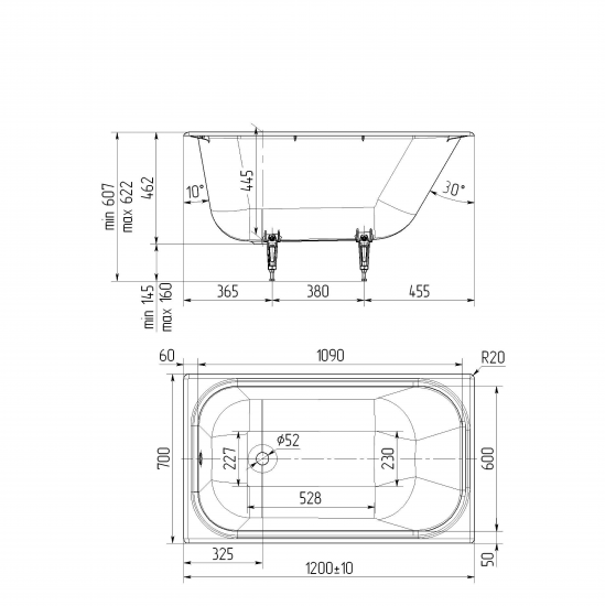 Ванна Малютка чугун 120x70 см