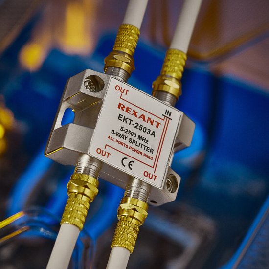 ТВ делитель Rexant Спутник 3 F-выхода (05-6202)