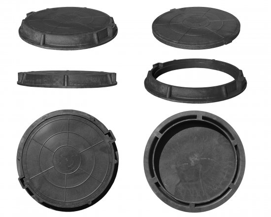 Люк ППК тип Л 580x60 мм до 3 т черный полимерпесчаный