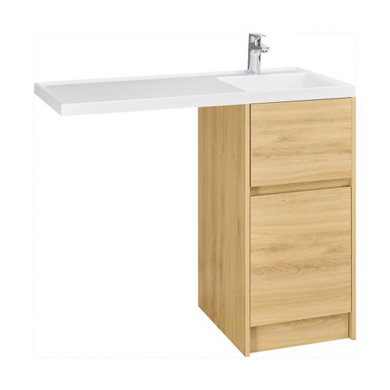 Фасад тумбы под раковину Aquaton Лондри 40 см дуб сантана (1A274901LH0C0)