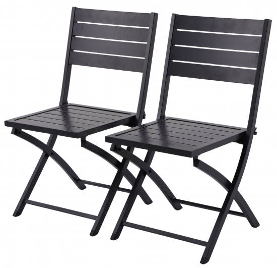 Набор из 2-х стульев складных Naterial Xara 55x86x46 см алюминий цвет темно-серый