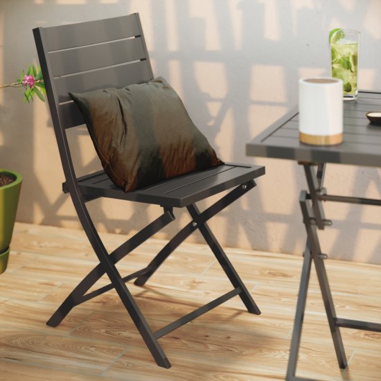 Набор из 2-х стульев складных Naterial Xara 55x86x46 см алюминий цвет темно-серый