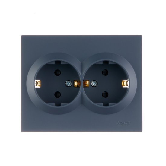 Розетка Lezard Vesna встраиваемая графит со шторками (742-3400-178B)