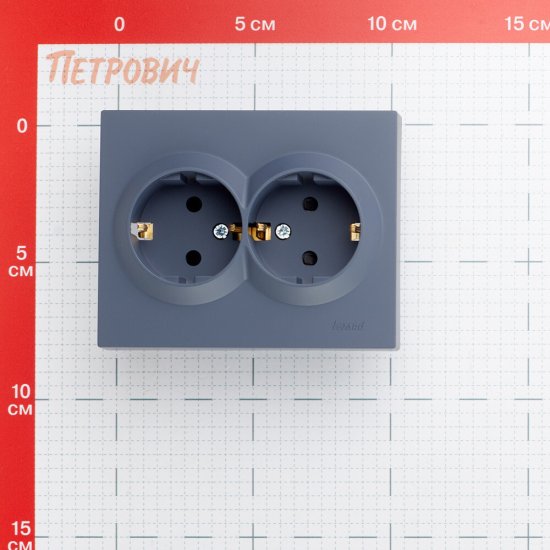 Розетка Lezard Vesna встраиваемая графит со шторками (742-3400-178B)