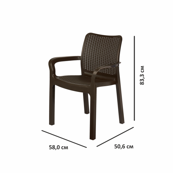 Стул Ingreen Rattan 50.6x58x83.3 см пластик коричневый