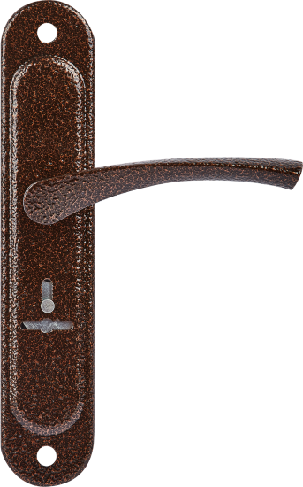 Замок врезной с дверными ручками на планке Зенит ЗВ9.009/17 медь