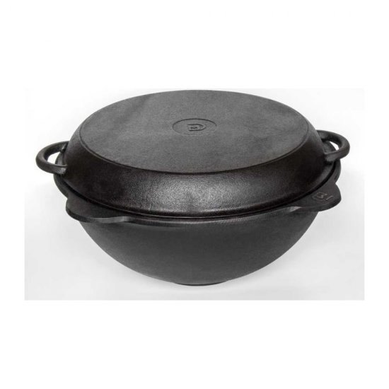 Чугунный казан Davr Metall казан10(круг)+крыш(сков)10л