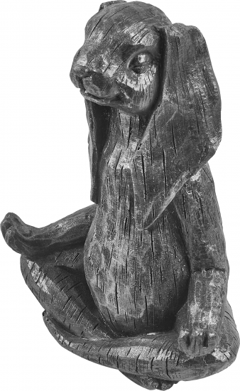 Фигура садовая Заяц йог серебро искусственный камень 24x19 см