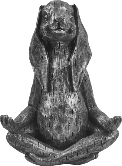 Фигура садовая Заяц йог серебро искусственный камень 24x19 см