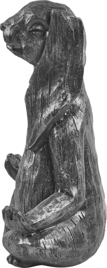 Фигура садовая Заяц йог серебро искусственный камень 24x19 см