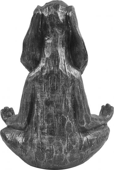 Фигура садовая Заяц йог серебро искусственный камень 24x19 см