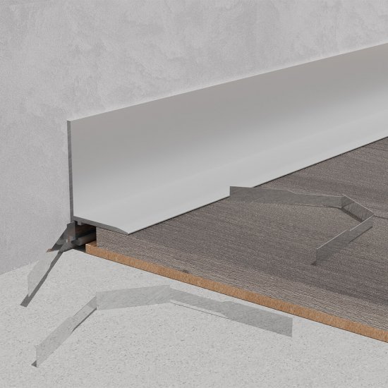 Плинтус алюминиевый напольный серебро 5,9х16х2700 мм L-образный