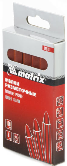 Мелок разметочный Matrix 84818 цвет красный, 6 шт.