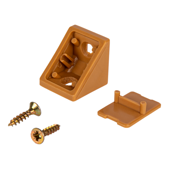 Комплект уголков мебельных 21x21 мм пластик цвет дерево 6 шт.