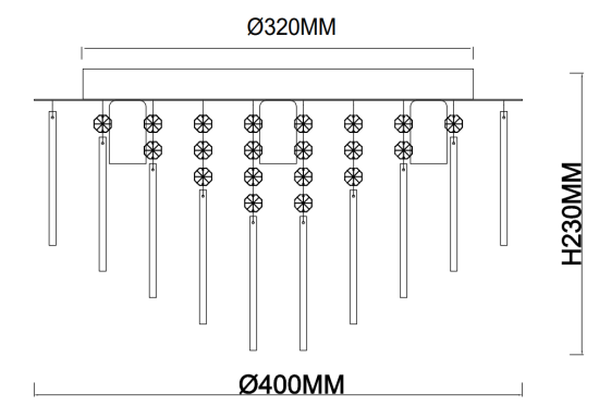 Люстра потолочная Duchess 2126/7S 7 ламп 14 м² цвет бесцветный