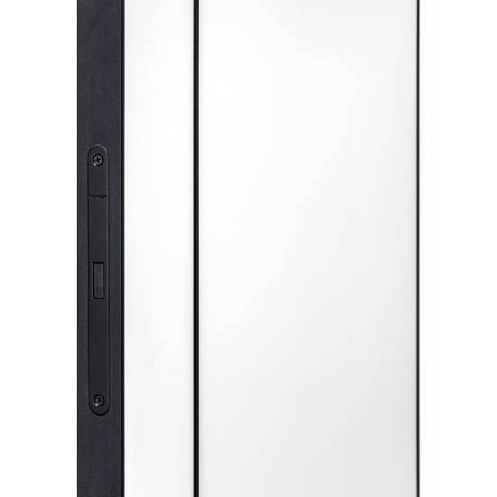 Дверь межкомнатная глухая с замком и петлями в комплекте Борно 56 60x200 см ПЭТ цвет белый