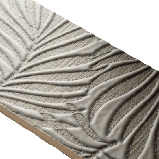 Плитка бордюр Kerama Marazzi Тессуто листья серая 250x77x8 мм