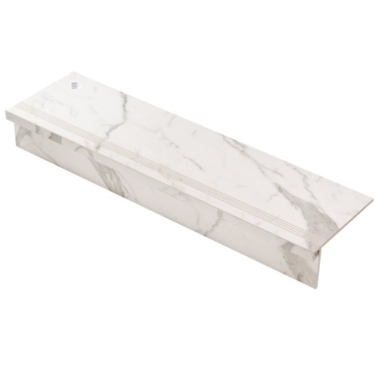 Керамогранит ступень с подступенком Estima Melody MO101 белый 1200х330х10 мм