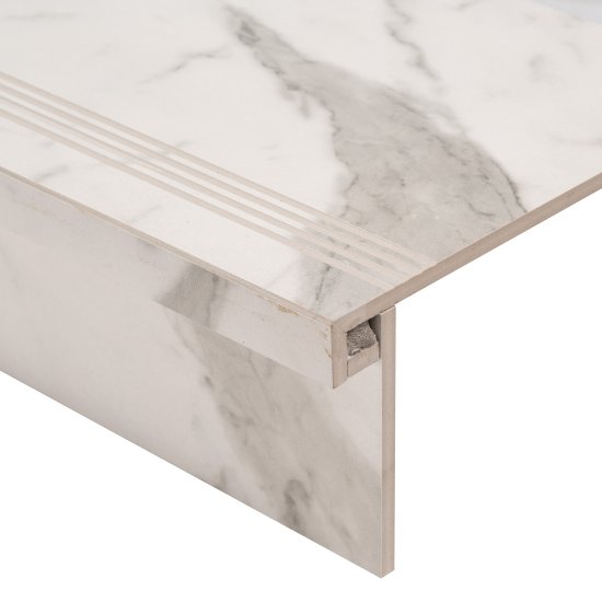 Керамогранит ступень с подступенком Estima Melody MO101 белый 1200х330х10 мм