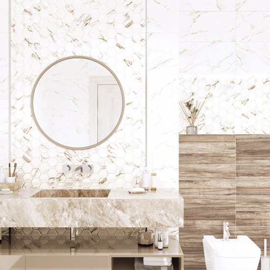 Плитка бордюр Alma Ceramica Metallic Glossy Silver silver 500x12x9 мм