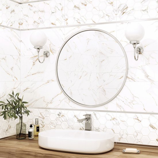 Плитка бордюр Alma Ceramica Metallic Glossy Silver silver 500x12x9 мм